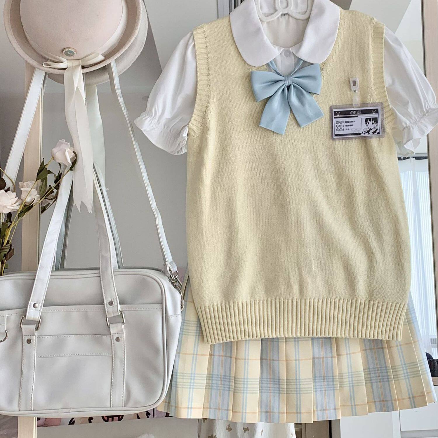 【柚月】御茶家新品 黄色JK格裙正版原创制服套装狗短裙子学院风