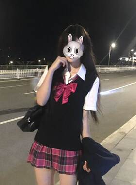 jk制服黑色套头毛衣秋冬女校供感