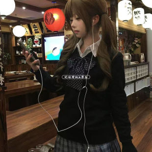 上衣叠穿秋冬季 JK制服原创针织衫 套头毛衣校供感日系百搭显瘦长袖