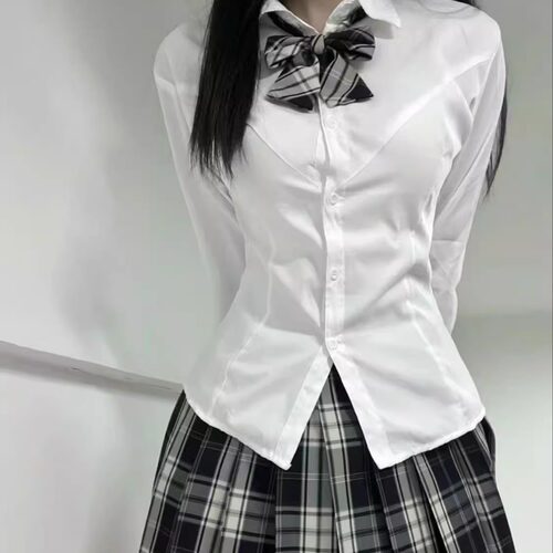 收腰衬衫原创JK制服纯欲辣妹显瘦