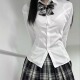 衬衣女秋冬款 学姐收腰衬衫 原创JK制服纯欲辣妹风显瘦百搭白色长袖