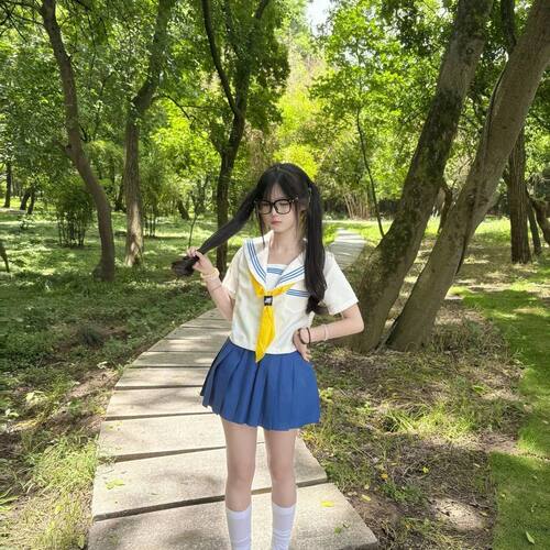 兔斯基正版蓝三本JK水手服套装