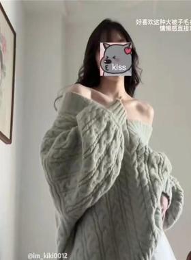 秋冬设计感小众高级感日系慵懒复古oversize温柔风软糯宽松毛衣女
