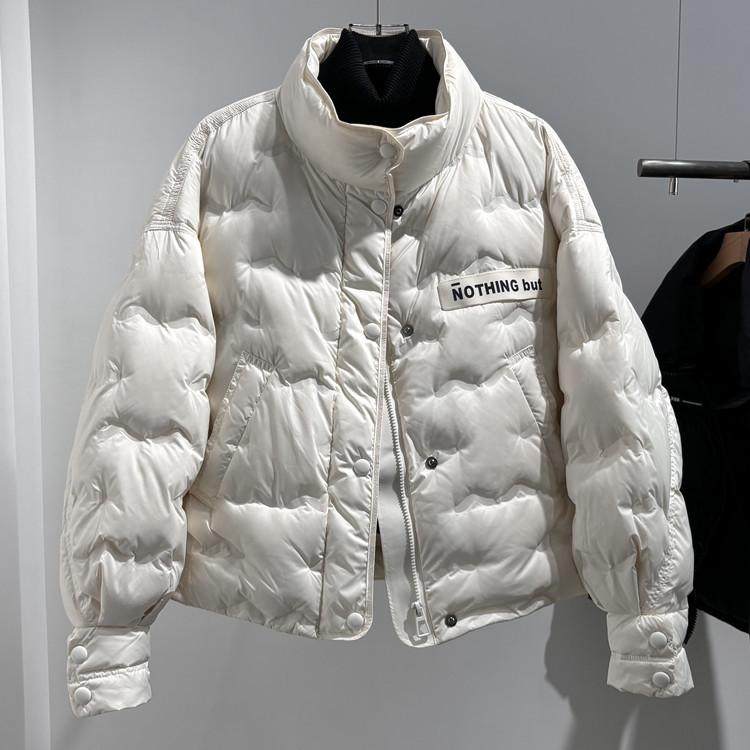压胶短款羽绒服韩版立领