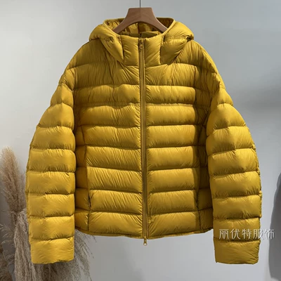 连帽排骨羽绒服女加厚短款泡芙宽松保暖2025秋冬新款90白鸭绒外套