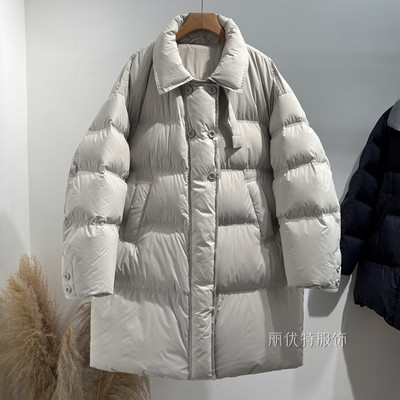 2025冬新款翻领中长款羽绒服