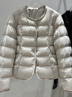 简约轻薄短款羽绒服女圆领显瘦保暖外套轻羽绒高品质2025冬季新款