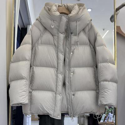 泡芙感加厚中长款羽绒服女外套冬