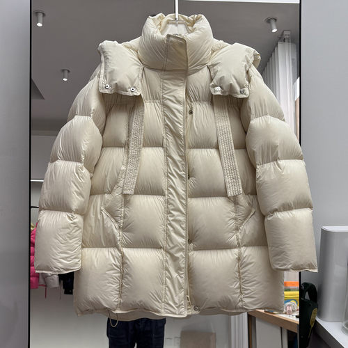 清仓中长款连帽加厚羽绒服女外套
