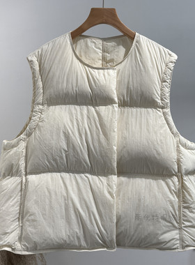 2025新款小个子羽绒服马甲女90鸭绒简约圆领云朵保暖背心夹短外套