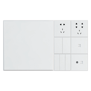 松日墙壁开关插座86型一开五孔USB暗装面板单双联控家用A1白色