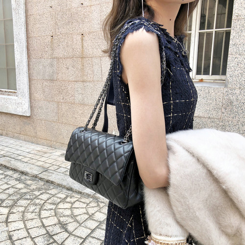 包包女菱格高级感车缝线链条包包
