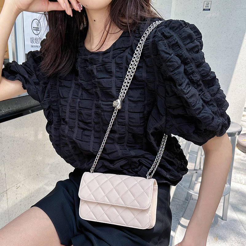 迷你真皮鱼子酱爱心链条包包女小香风菱格球纹休闲时尚单肩斜挎包,箱包皮具/热销女包/男包,通用款女包,淘宝优惠券,粉丝福利购,淘宝优惠卷