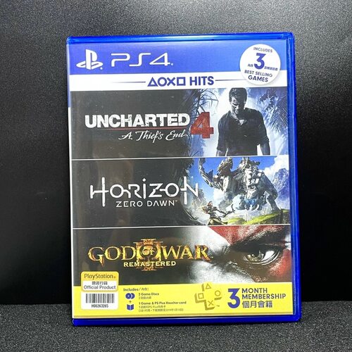 PS4国产包装盒 神秘海域4+地平线零之曙光+战神3 无光盘 单盘空盒