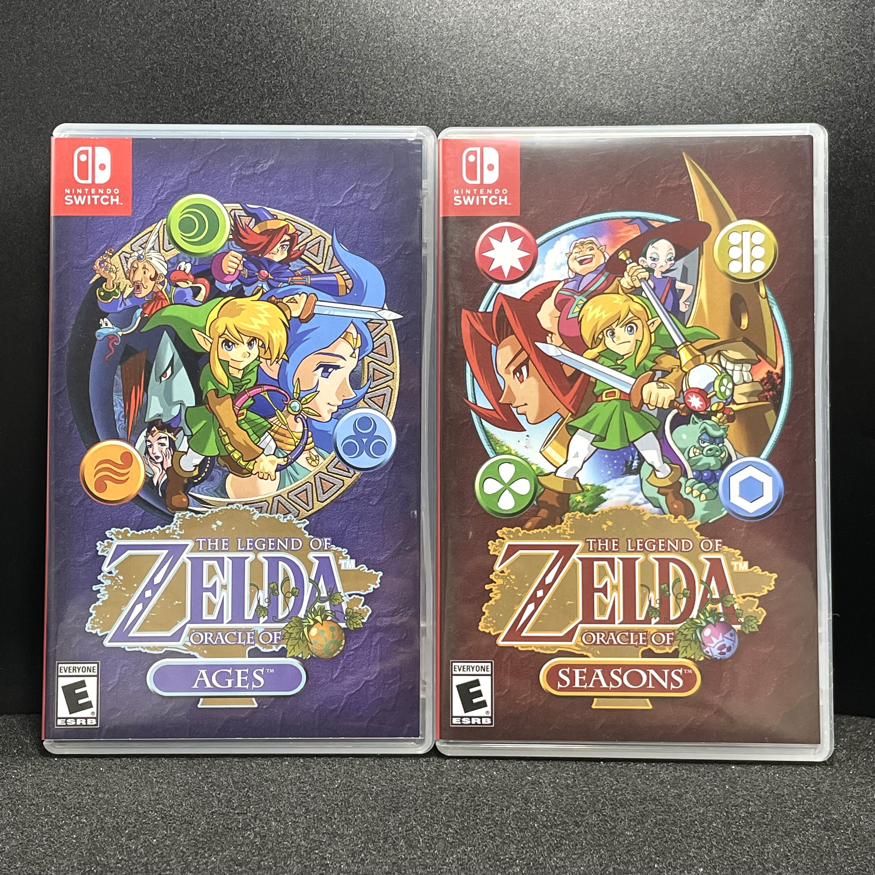 Switch ns空盒 塞尔达传说 大地之章&时空之章 自制封面 无卡带