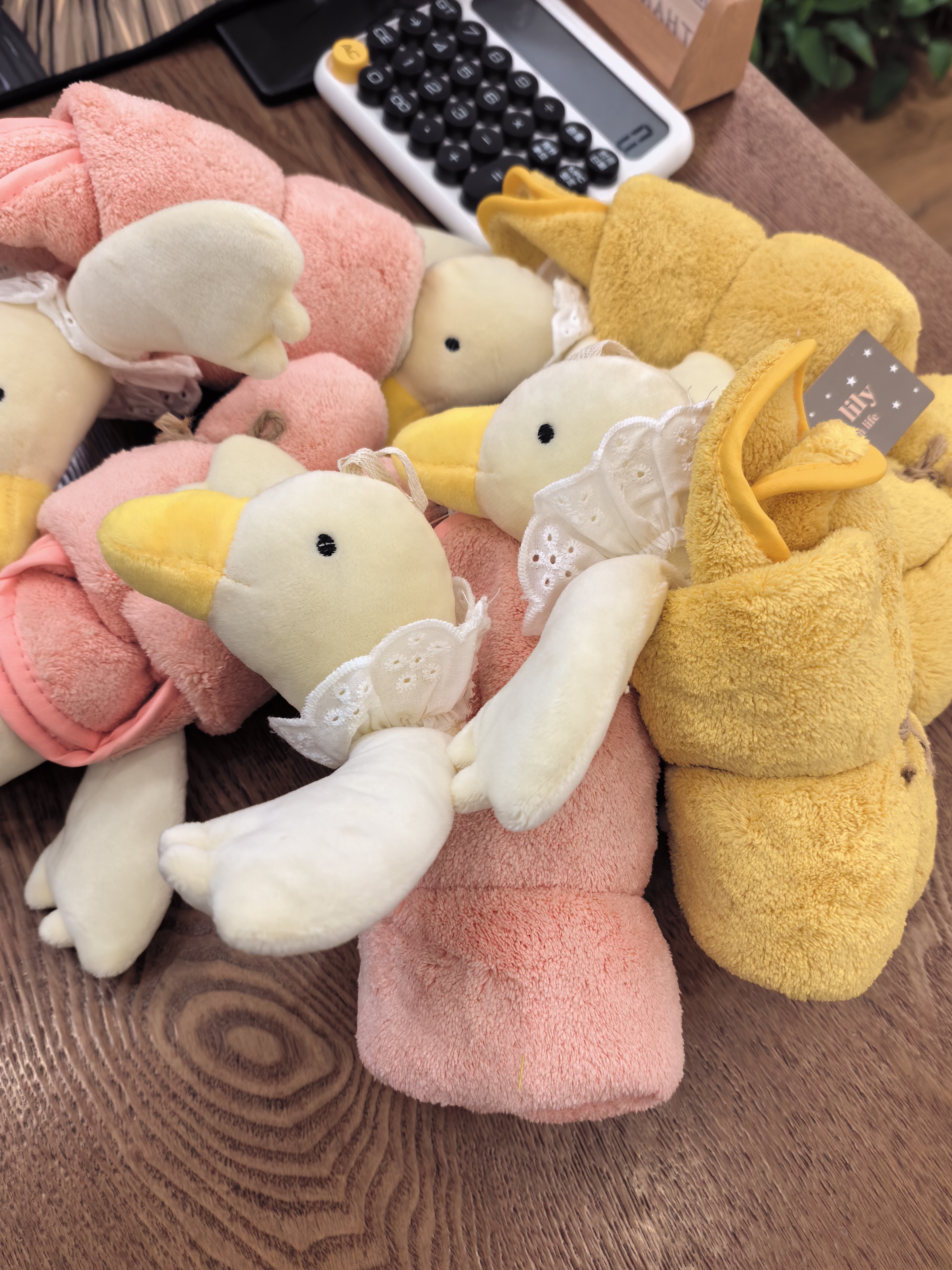 可爱卡通立体鹅鹅擦手巾可挂式擦手方巾抹手布厨房珊瑚绒擦手布