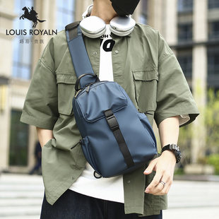 潮流男士斜挎包胸包男邮差包通勤包骑行运动包男生单肩包插锁