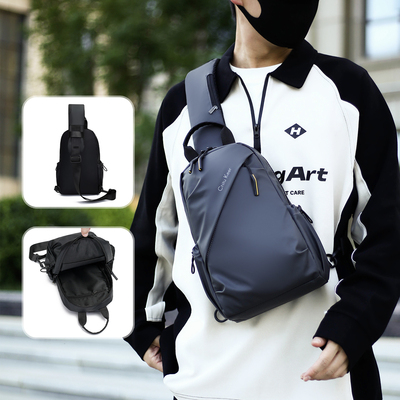 男士单肩包防水运动骑行大容量胸包休闲多功能斜挎包小背包男包