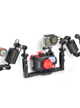 潜水相机支架60/80mm浮力臂灯臂TG5/6/7运动相机托盘水下摄影配件