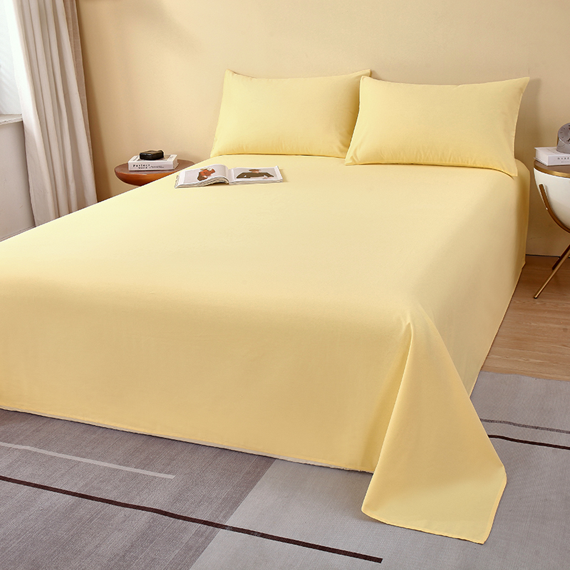 造梦家居纯色磨毛床单三件套纯棉