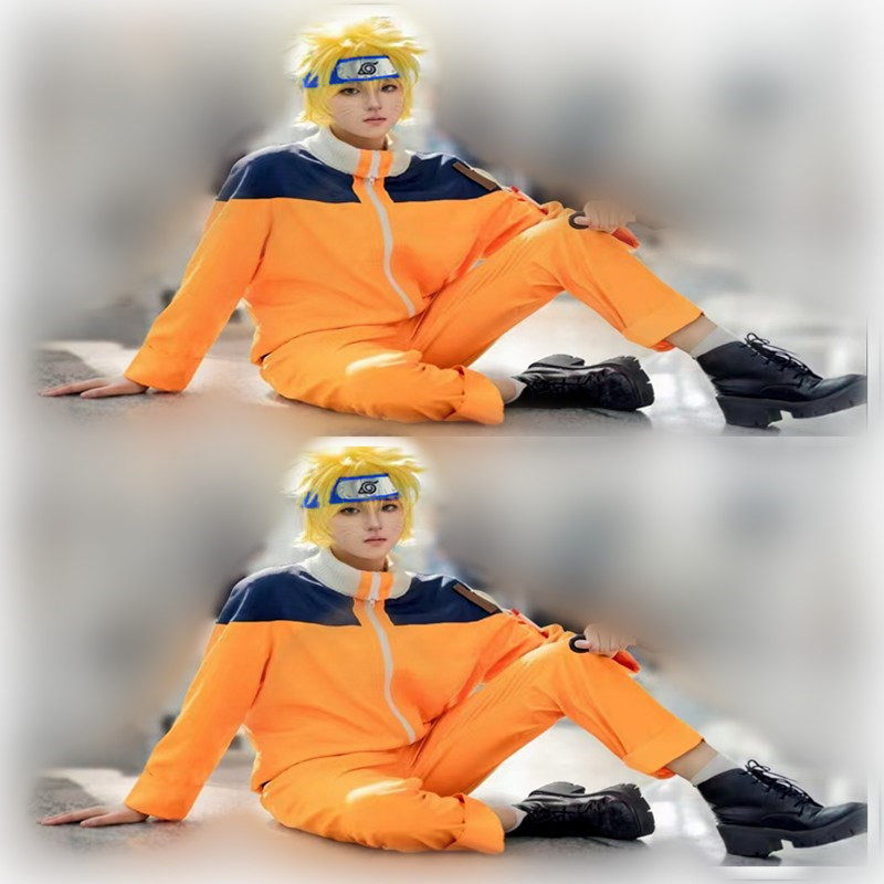 鸣人cos服儿童火影忍者cosplay漩涡鸣人假发幼年一代套装动漫服装
