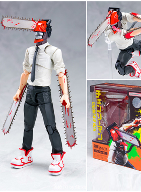 shf电锯人 关节可动手办 链锯人电次 淀治超可动模型玩具人偶摆件