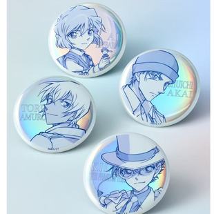 名侦探柯南吧唧镭射闪闪徽章怪盗基德动漫周边学生书包装饰小挂件