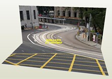1比64 1:43比例香港街道弯道头文字D街景街道兵人汽车模场景模型