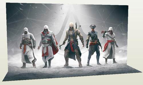 1比6 12寸刺客信条Assassins Creed背景纸兵人人偶模型地台场景