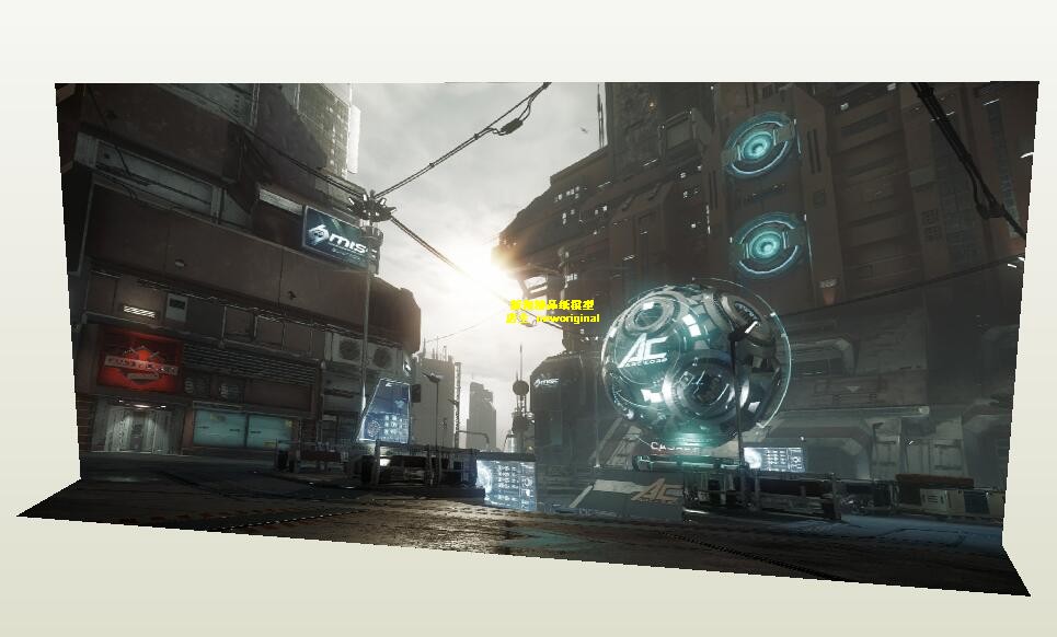 1比6 12小丑蝙蝠侠未来城市广场哥谭市 士兵人偶场景背景纸模型