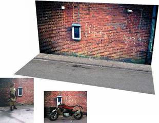 1比12寸 1比8 1比6 红色砖墙 SWAT娃娃女兵人偶车模汽车场景模型