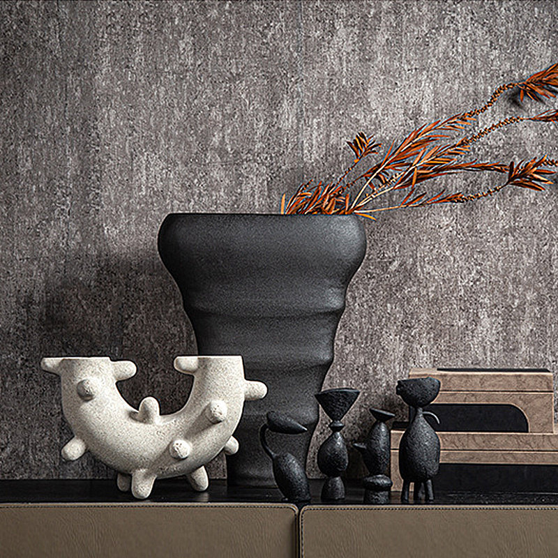 复古禅意侘寂风样板间首饰盒抽象艺术摆件花器套装组合饰品陈设品