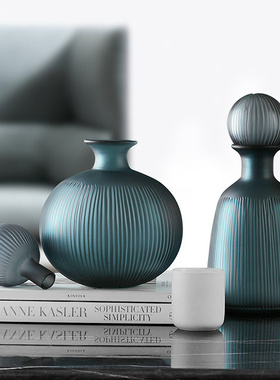 意式风玻璃瓶圆球形盖子装饰摆件