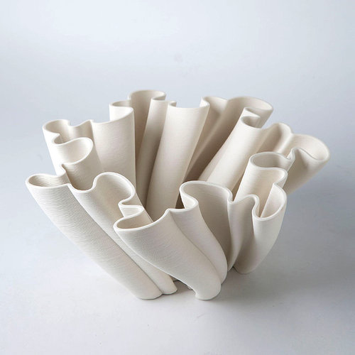3D机器打印艺术陶瓷花器装饰摆件