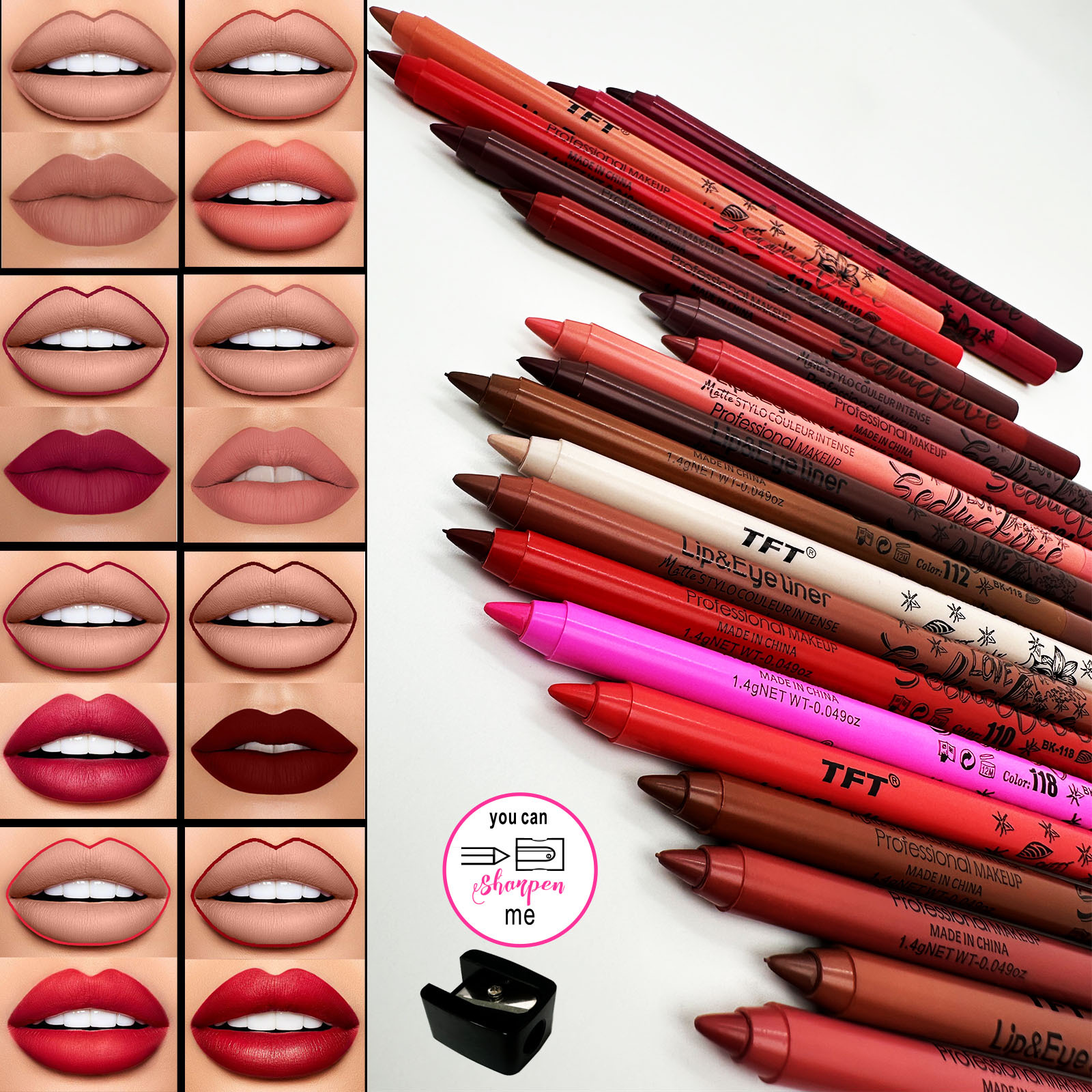 20 Color Matte Lip Liner Lipstick Pencil Outline your lips
