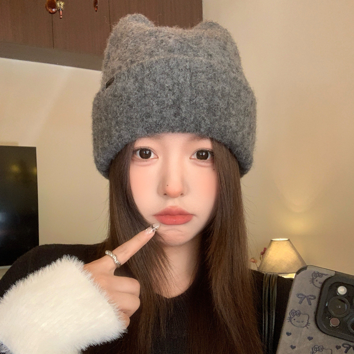 帽子女款2025新款韩国冬天大头围显脸小适合方圆脸兔耳朵毛线冷帽,服饰配件/皮带/帽子/围巾,帽子,淘宝优惠券,粉丝福利购,淘宝优惠卷