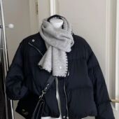 灰色围巾女款 2025新款 冬高级感学生针织毛线女士围脖今年流行爆款