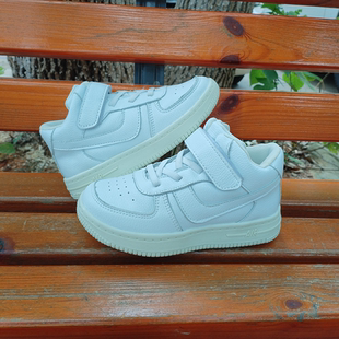 断码清仓牛二层皮儿童小白鞋男女童鞋秋冬季高帮板鞋真皮运动鞋子