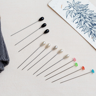 日本进口seeknit大头针布料定位针立裁针标记针珠针毛线固定针
