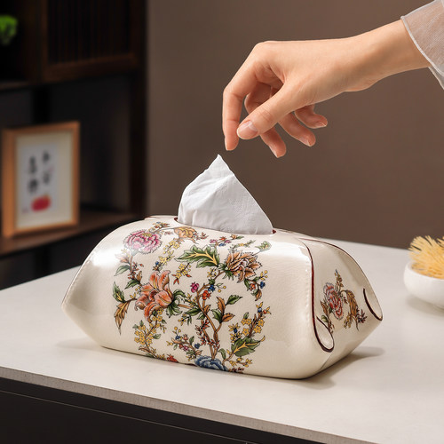 新中式高级感陶瓷纸巾盒