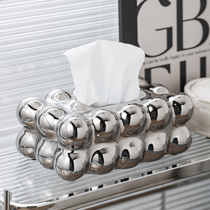 创意轻奢高档棉花糖纸巾盒陶瓷客厅餐桌抽纸盒家居办公室装饰摆件