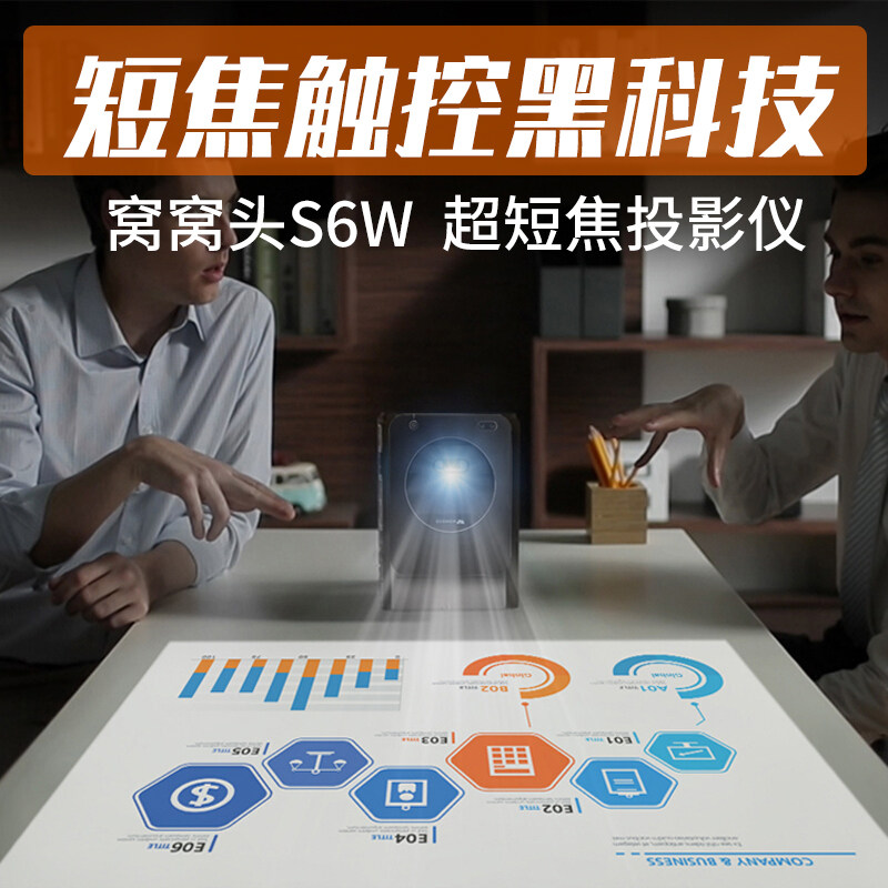 Buns S6W UltraShort Projector wireless WiFi household miniature to work in an office teaching commercial 1080P Projector high definition No screen television family cinema windows Touch screen touchin the Office Equipment/Consumables/Related Services , Projector  category - from Buy2taobao.com to provide professional Taobao agent buy service