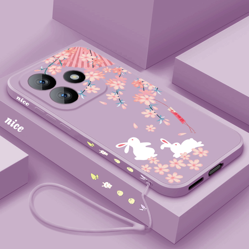 适用红米note14手机壳新款小米RedmiNote14pro+液态硅胶软壳女款note14pro十镜头全包防摔卡通保护套可爱兔兔