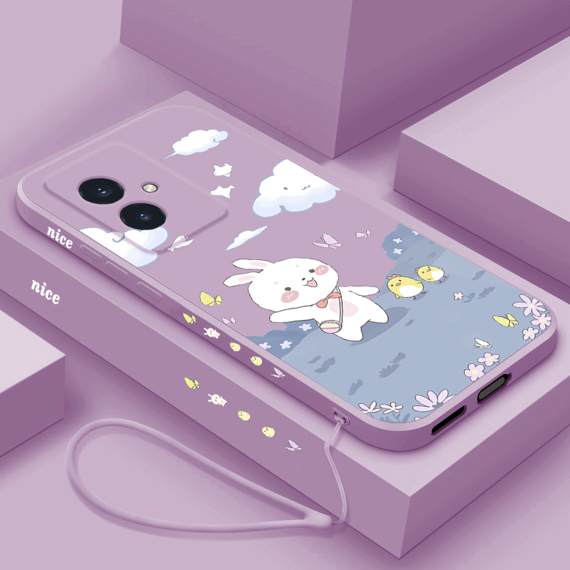 可爱兔子云适用荣耀100手机壳新款荣耀100pro个性创意honor液态硅胶一百保护套软壳pr0全包防摔por简约男女款