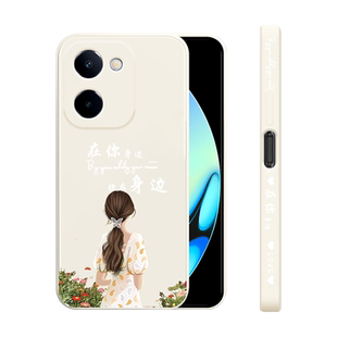 vivoy100i手机壳新款VIVO Y100t液态硅胶保护套y100全包边防摔男女在你身边卡通个性时尚软外壳viviy100潮薄