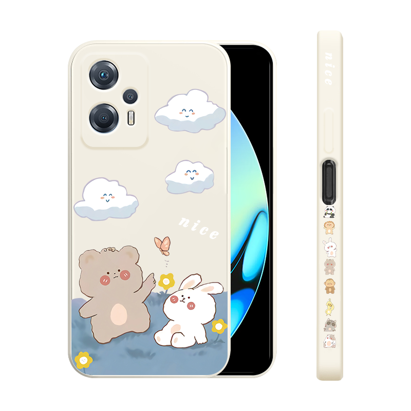 适用红米note12turbo手机壳女款redminote12t简约小熊小兔保护套小米trubo镜头全包防摔5g外壳液态硅胶男新潮
