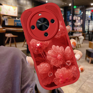 适用华为畅享70x手机壳新款 AL80镜头全包防摔高级感畅想7OX潮流保护套冰洁花 70X小羊皮硅胶软壳网红女生BRE