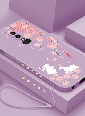 适用于一加6手机壳新款液态硅胶oneplus6t直边全包防摔一加六保护套1加6兔子网红女款个性创意情侣潮