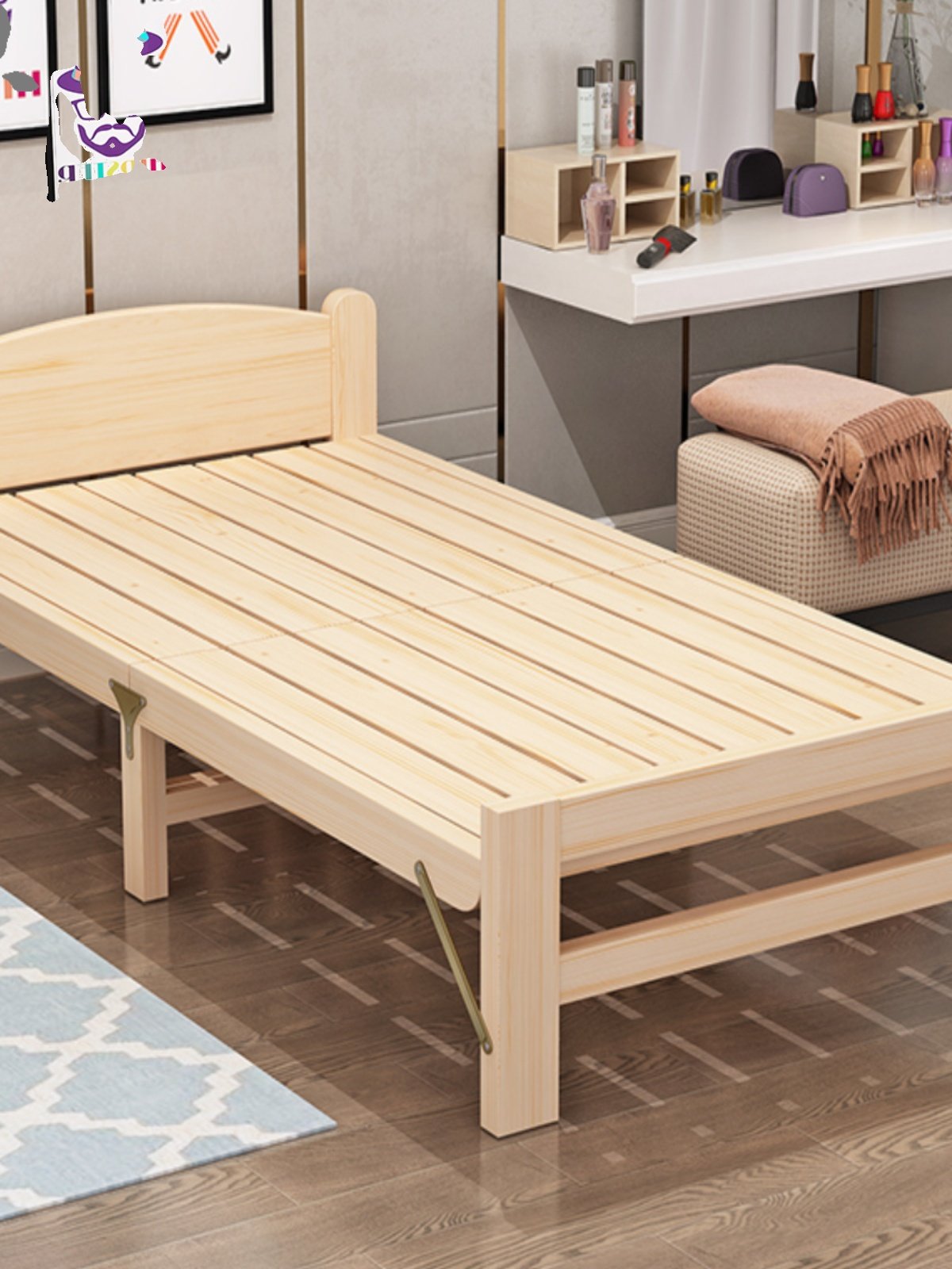 折叠床单人床便携床午休床儿童小床简易床实木床临时不占地方的床