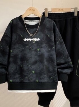 男童卫衣套装2026秋装新款运动衣两件套韩版中大童休闲衣服男童装